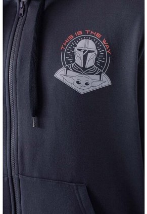 Buzo De Mandalorian Gris Grafito Abierto Para Hombre XL