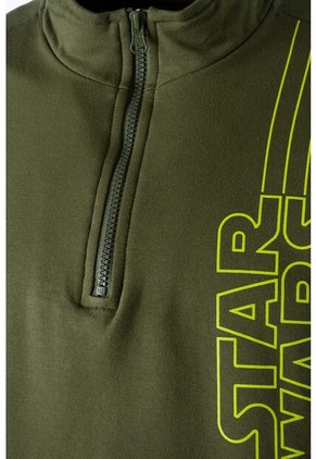 Buzo De Star Wars Cerrado Verde Militar Para Hombre XS