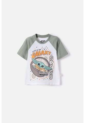 Camiseta De Mandalorian Manga Corta Multicolor Para Niño 2T A 6T 4T Star Wars
