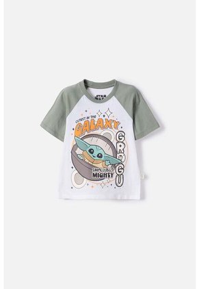 Camiseta De Mandalorian Manga Corta Multicolor Para Niño 2T A 6T 4T