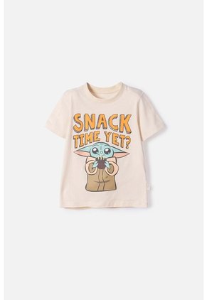Camiseta De Mandalorian Manga Corta Almendra Para Niño 2T A 6T 3T