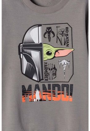 Buzo De Mandalorian Cerrado Gris Para Niño 14