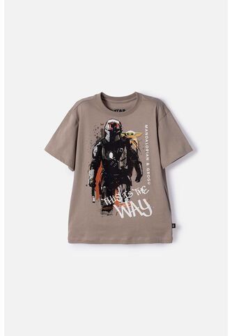 Camiseta De Mandalorian Manga Corta Verde Para Niño 8 Star Wars