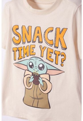 Camiseta De Mandalorian Manga Corta Almendra Para Niño 2T A 6T 3T