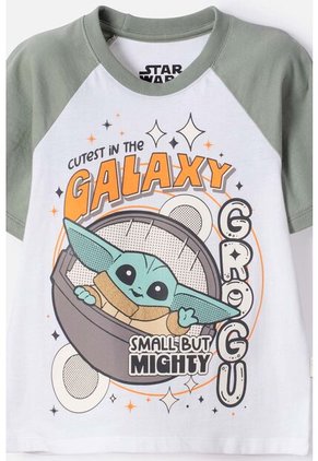 Camiseta De Mandalorian Manga Corta Multicolor Para Niño 2T A 6T 2T