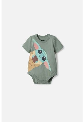 Body De Mandalorian Manga Corta Verde Para Bebé Niño 6-9