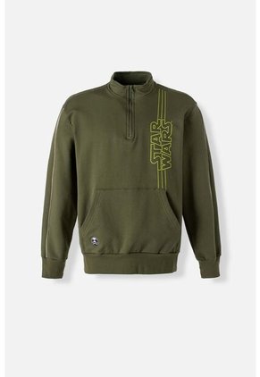 Buzo De Star Wars Cerrado Verde Militar Para Hombre L