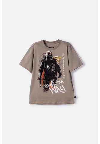 Camiseta De Mandalorian Manga Corta Verde Para Niño 6 Star Wars