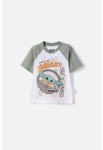 Camiseta De Mandalorian Manga Corta Multicolor Para Niño 2T A 6T 3T Star Wars
