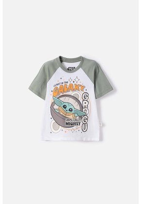 Camiseta De Mandalorian Manga Corta Multicolor Para Niño 2T A 6T 3T