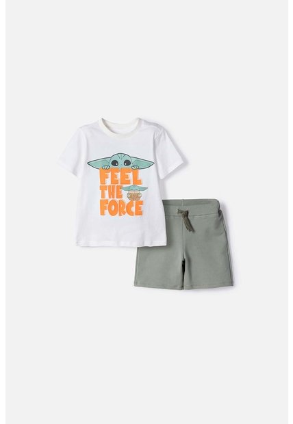 Conjunto De Mandalorian Con Bermuda Multicolor Para Niño 2T A 6T 4T