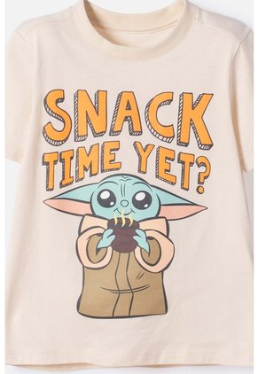 Camiseta De Mandalorian Manga Corta Almendra Para Niño 2T A 6T 3T