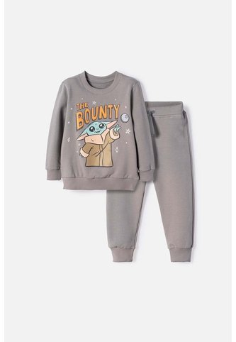 Conjunto De Mandalorian Pantalón Largo Gris Para Niño 2T A 6T 3T Star Wars
