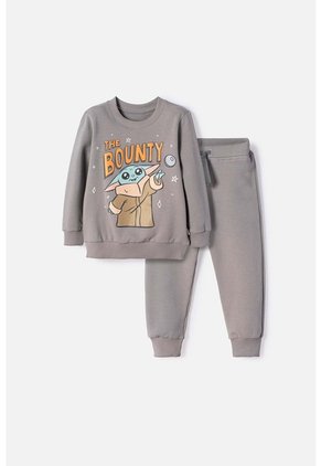 Conjunto De Mandalorian Pantalón Largo Gris Para Niño 2T A 6T 3T