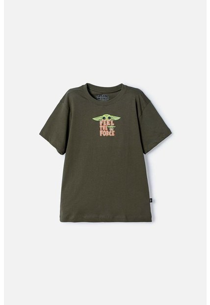 Camiseta De Mandalorian Manga Corta Verde Para Niño 14