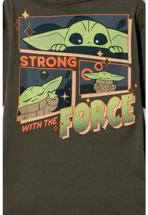 Camiseta De Mandalorian Manga Corta Verde Para Niño 14