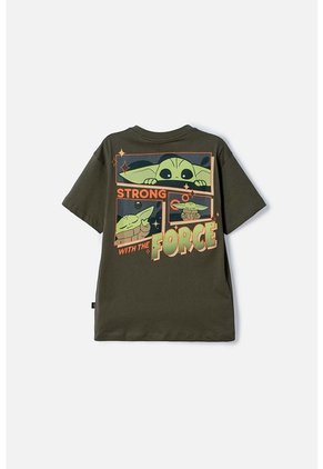 Camiseta De Mandalorian Manga Corta Verde Para Niño 14