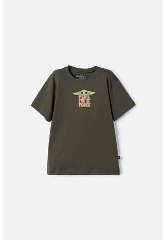 Camiseta De Mandalorian Manga Corta Verde Para Niño 12 Star Wars