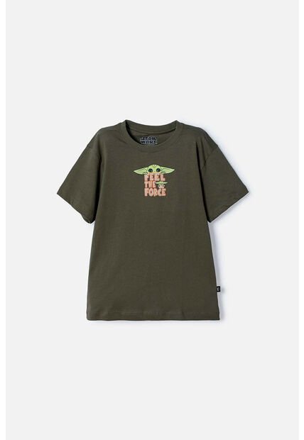 Camiseta De Mandalorian Manga Corta Verde Para Niño 12