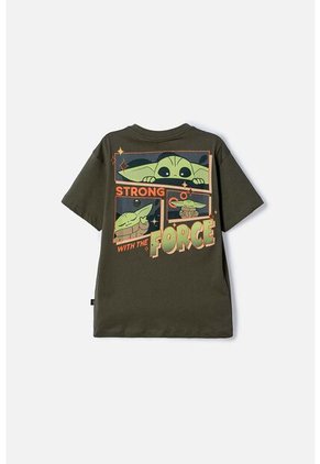 Camiseta De Mandalorian Manga Corta Verde Para Niño 12
