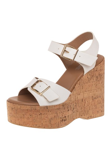 Sandalias Skilly Con Taco Tipo Cuña Para Mujer Blanco State Street 211606