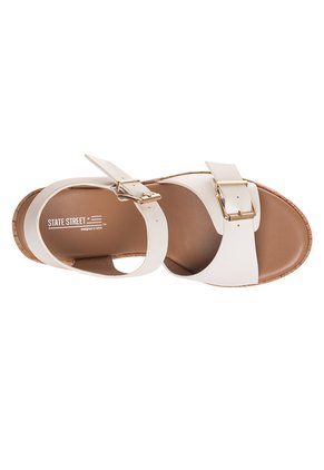 Sandalias Skilly Con Taco Tipo Cuña Para Mujer Blanco State Street 211606
