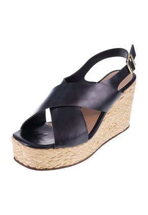 Sandalias Vitoria Con Taco Tipo Cuña Para Mujer Negro State Street 211265