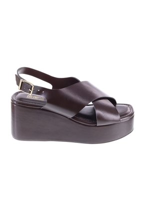 Sandalias Fortaleza Con Taco Tipo Cuña Para Mujer Café Oscuro State Street 211198