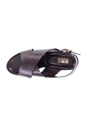 Sandalias Fortaleza Con Taco Tipo Cuña Para Mujer Café Oscuro State Street 211198