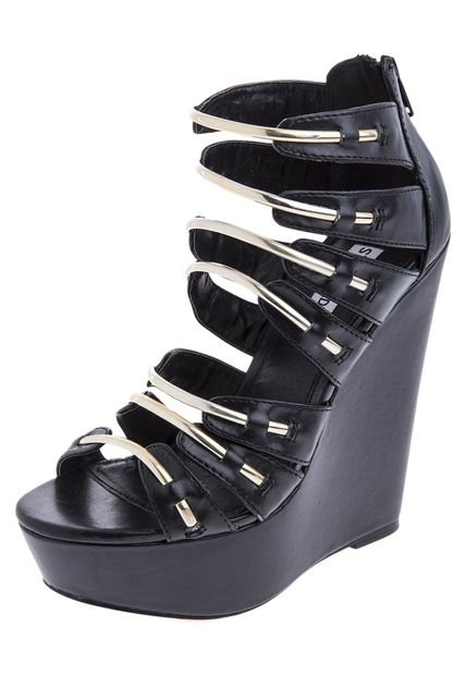 Sandalia Tacón Corrido Negra Steve Madden