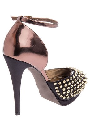 Peep Toe Negro-Bronce Steve Madden
