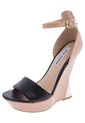 Sandalia Tacón Corrido Negro-Rosa Steve Madden de Steve Madden