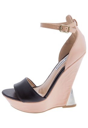 Sandalia Tacón Corrido Negro-Rosa Steve Madden