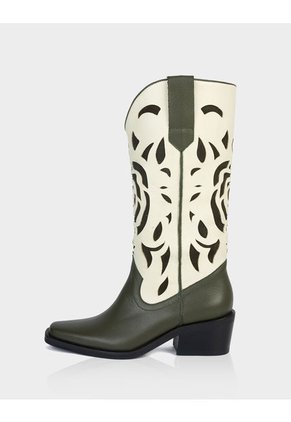 Bota Texana Queenrose Beige * Verde