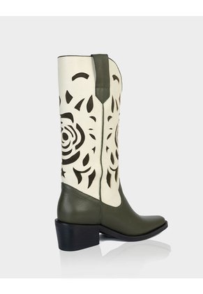 Bota Texana Queenrose Beige * Verde