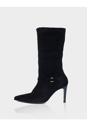 Bota Versatta Cuero Ante Negro