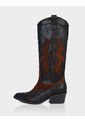 Bota Texana Dakota Cuero Negro * Canela de Stivali