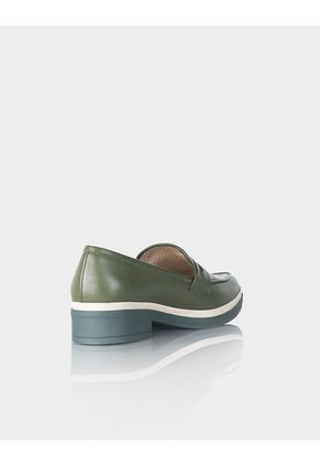 Mocasin Andaluza Cuero Verde Militar