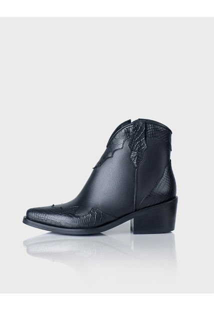 Botin Texano San Antonio Cuero Negro