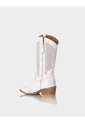 Bota Texana Tijuana Craquel Blanco