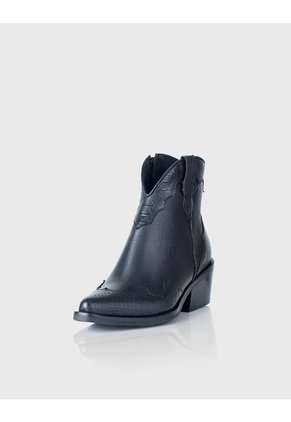 Botin Texano San Antonio Cuero Negro