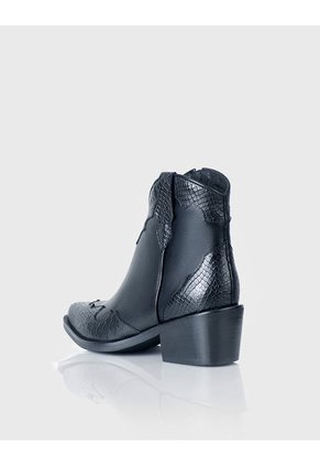 Botin Texano San Antonio Cuero Negro