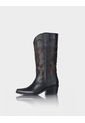 Bota Texana Queenrose Negro * Canela de Stivali