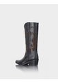 Bota Texana Queenrose Negro * Canela de Stivali