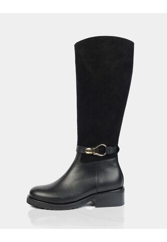 Bota Alzada Gamuza X Napa Negro Stivali