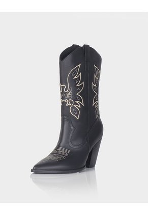 Bota Texana Zaragoza Cuero Negro