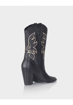 Bota Texana Zaragoza Cuero Negro