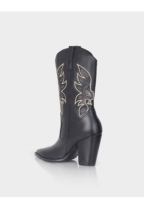 Bota Texana Zaragoza Cuero Negro