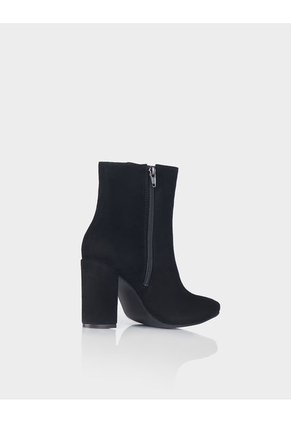 Botin Reyna Cuero Ante Negro