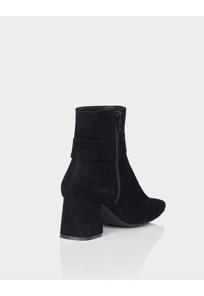 Botin Vanila Cuero Ante Negro